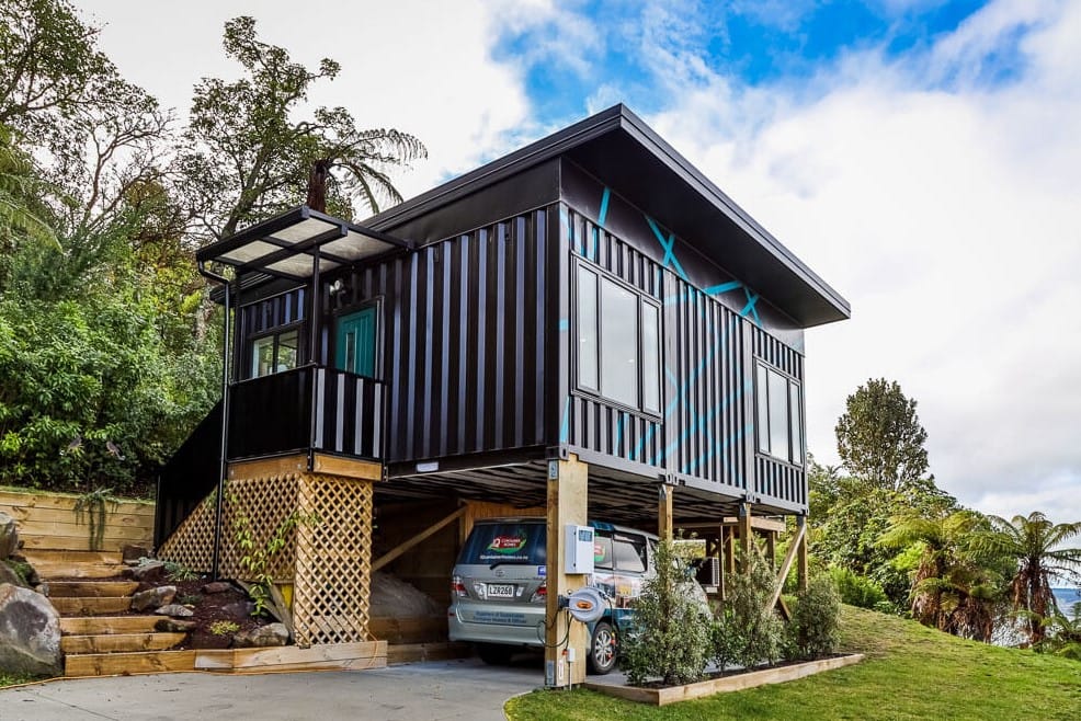 Modern House Design Made from Three Shipping Containers