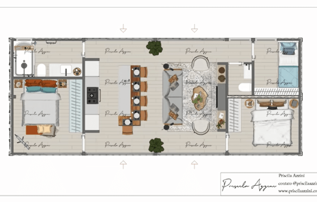 3 Bedroom Container House Plan