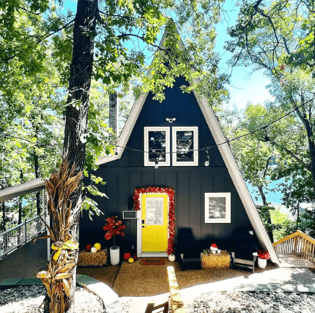 A-Frame Cabin with Spectacular Lake View and Private Pier