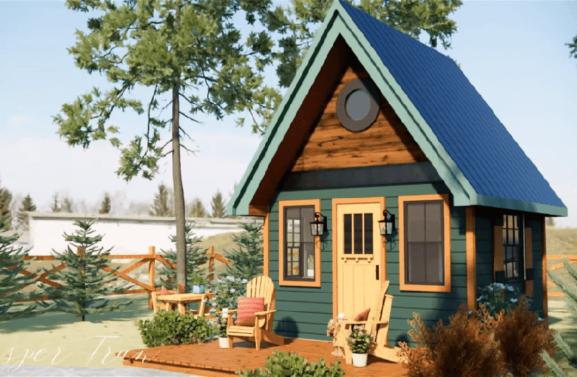  Sweet Tiny House Design in 4m X 4m Dimensions