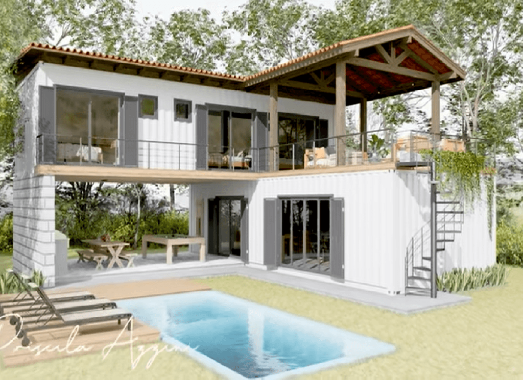 Two Storey Modern Container House Plan