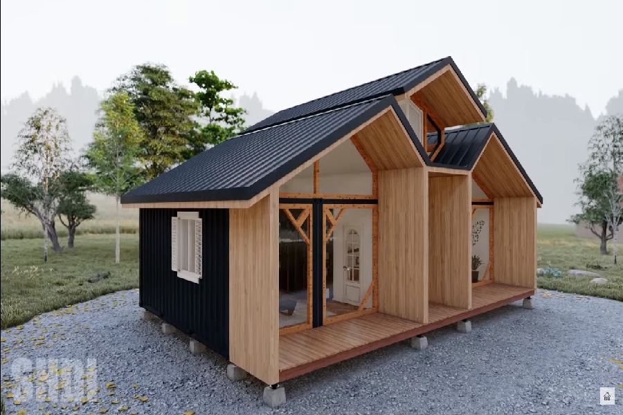 A-Frame Container House, Modern Rest House