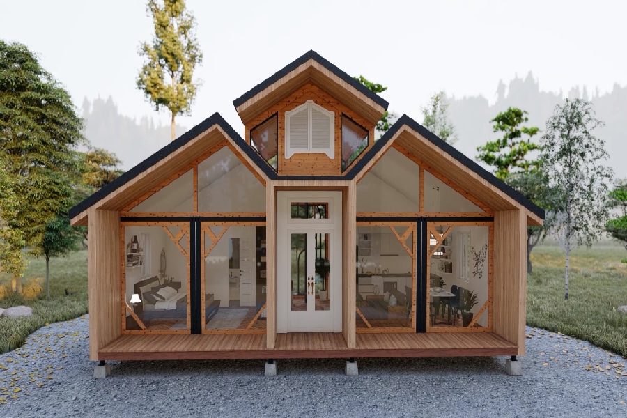 A-Frame Container House, Modern Rest House