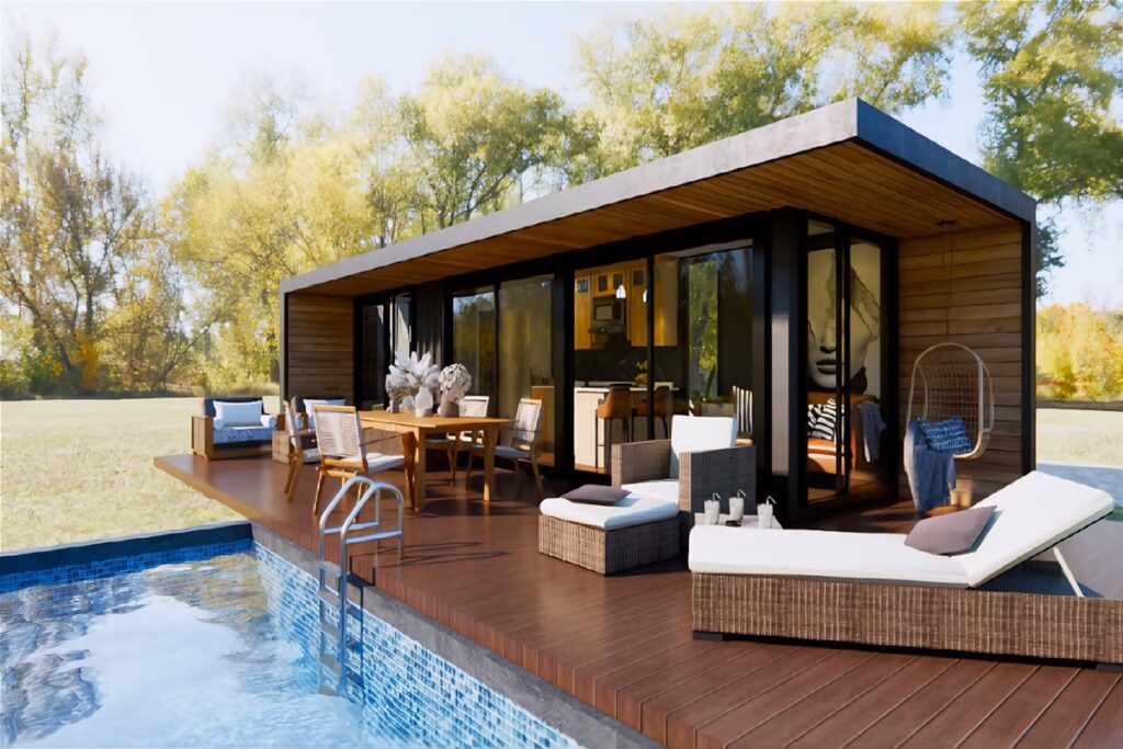 Private Living Container House with Pool