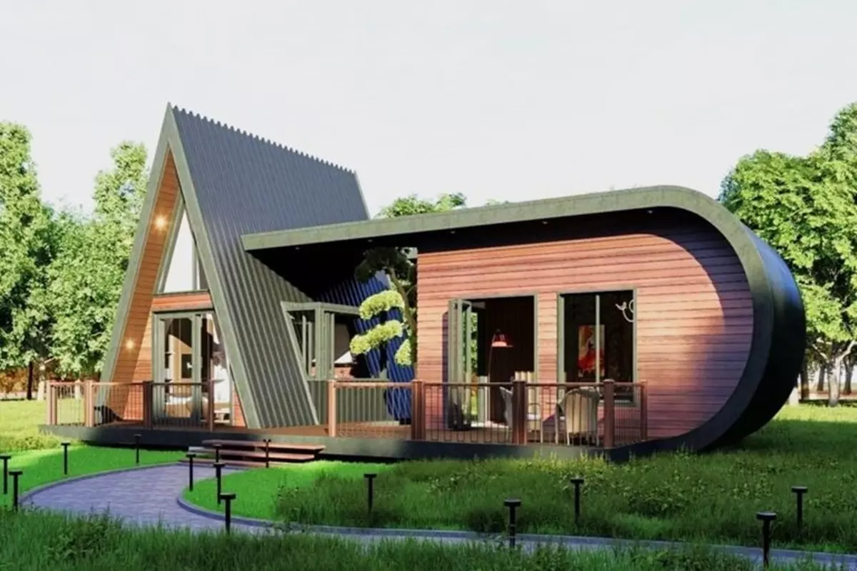75m2 Container Frame House: 800ft Cabin Design Idea - Trend House Designs
