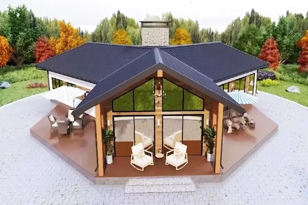 Y Shaped Country House Example: Broad Aesthetic Design