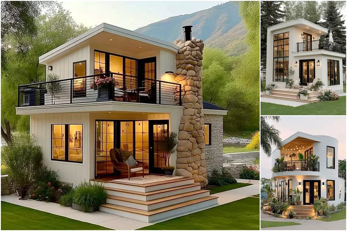 Attractive 2-Story White Small House Examples: Modern Minimalist Living ...